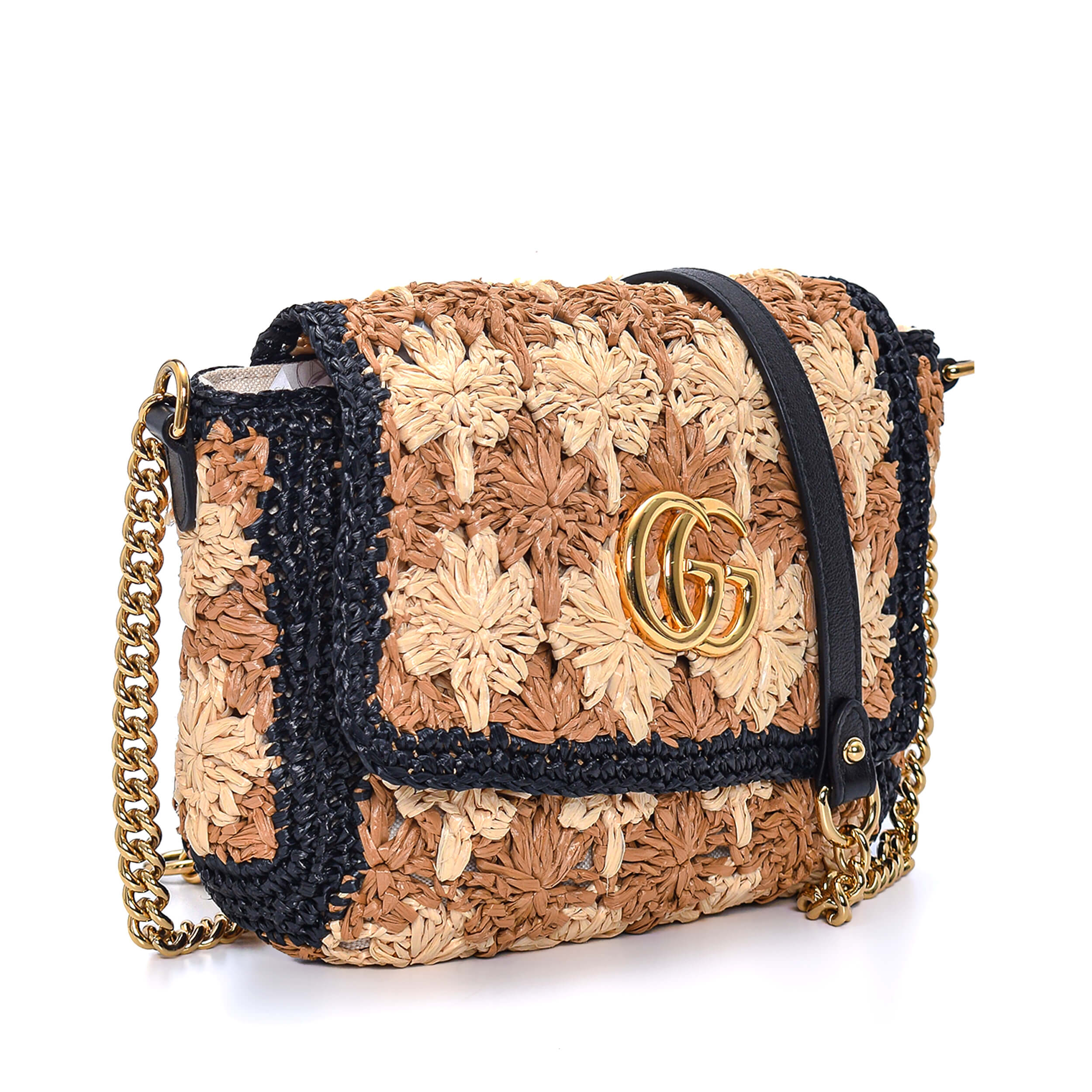 Gucci - Beige Wicker GG Flap Shoulder Bag